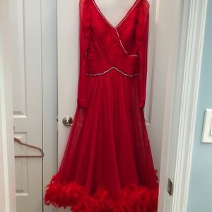 Richilene feathered dance dress